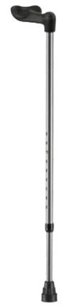 Gehstock FISCHERGRIFF links verstellbar silber, Gehstöcke