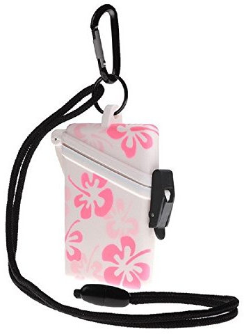 WITZ STRANDSAFE - Wasserdichter Badesafe Strandbox mit Blüten + Karabinerhaken