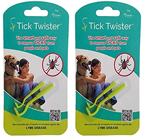 Tick Twister Zeckenentferner-Set mit Kleiner und großer Zeckenspirale, Zwei Sets, Two Sets, grün