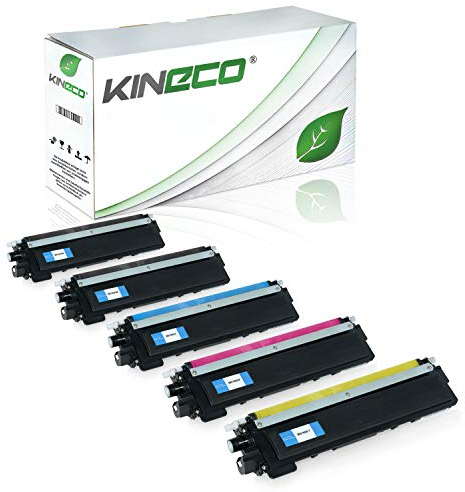 Kineco 5 Toner kompatibel für Brother TN-230 TN230 für Brother HL-3040 CNG1, MFC9120CN, DCP-9010CN, HL-3070CN, MFC-9320CW, MFC-9325CW - Schwarz je 2.200 Seiten, Color je 1.400 Seiten