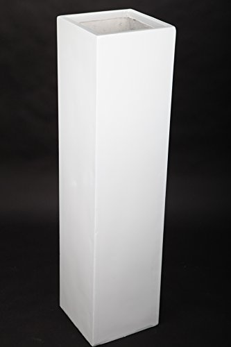 point home Blumentopf, Pflanzkübel aus Fiberglas, weiß, 100cm - für Innen