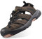 GRITION Hommes Sandales de Marche Randonnée Bout fermé Mesh & PU Upper Ajustable Sanglé pour Sports et Plein Air Sandales Chaussures de Trekking pour pour été Plage (42 EU / 27.2 CM, Marron)