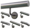 TIBU Handlauf Geländer Edelstahl Ø 42,4 mm - Länge 60 cm - Ende gerade Kappe und gewinkelte Halter - Rostfrei für Außen und Innen