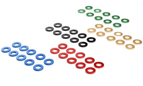 Unterlegscheiben M5 M6 M8 M10 Aluminium Scheibe DIN 125 blau rot schwarz gold grün eloxiert, Farbauswahl:Schwarz eloxiert, Abmessung & Menge:M6-5er Pack