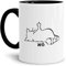 Tassendruck Katzen-Tasse mit Spruch Nö - Cat/Tier/Geschenk-Idee/Fellnase/Innen & Henkel Schwarz