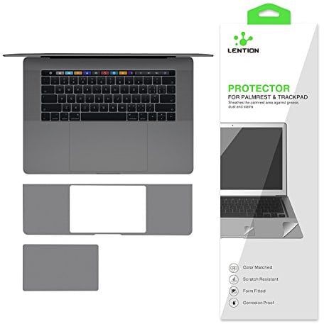 LENTION Handballenauflage für MacBook Pro (15 Zoll, 2016 2017 2018 2019) mit Thunderbolt 3 Ports, schützender Vinyl-Aufkleber mit Trackpad-Schutz (Space Gray)