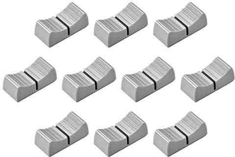 sourcing map 10 Stk. Mischpult Schieberegler Knöpfe Ersatz für Potentiometer Grau Knob Schwarz Mark 24mmx11mmx10mm