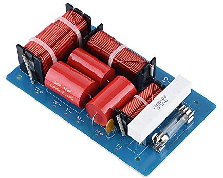 Piezas cruzadas de frecuencia de audio y video de 600/4500Hz, filtros cruzados de 3 vías de 800 vatios Divisor de frecuencia, Hi-Fi Agudos altos y bajos Filtros cruzados de sonido de graves Altavoz