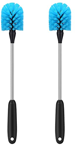 Cepillo de Acero Inoxidable para Botella de Agua, Cepillo de Fregar de Mango Largo, Construido para Limpiar biberones Deportivos, biberones, Tazas, Tazas de café, cristalería, Vasos, decantadores de