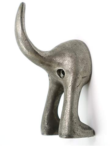 Oakcrafts Pair of Heavy Duty Solid Cast Iron Dog Tail Coat Hooks