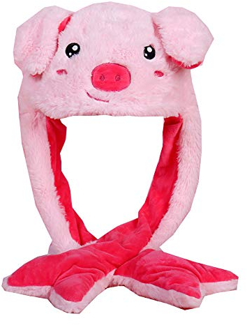 YEKEYI Hasenhut mit Ohren, springender Hasenhut, Tierhut, Pop-Up-Ohren, Plüsch-Hase, Kappe für Damen und Mädchen