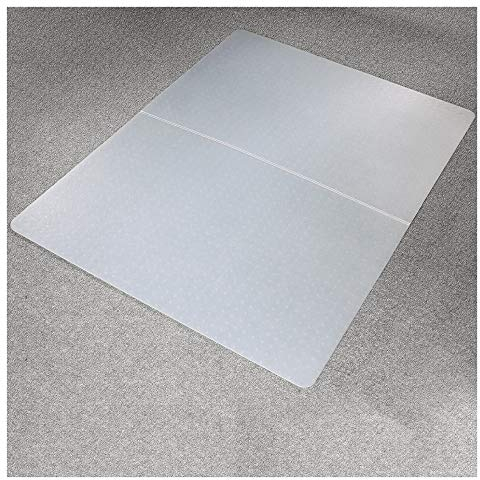 Marvelux ECO Faltbare Bürostuhl Bodenschutzmatte für niederflorige Teppiche (bis 6mm Höhe) 117x145cm milchig-weiß Bürostuhlunterlage mit Ankernoppen rechteckig Polypropylen Stuhlmatte umweltfreundlich