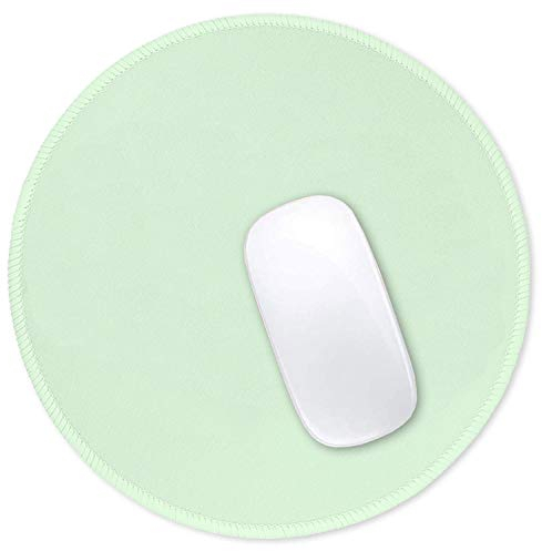 Hsurbtra Green Mouse Pad, Premium-Textured Small Round Mousepad 22 x 22 cm, Stitched Edge Anti-slip Waterproof Rubber Mouse Mat, Pretty Cute Mouse Pad for Office Home Gaming Laptop Men Women Kids