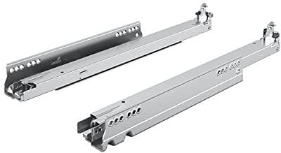 HETTICH 9257124 Länge 520 mm, Actro 5D Silent System Vollauszug (Schubkastenführung) integrierte Dämpfung, Tragkraft 70 kg, Stahl verzinkt, Silber