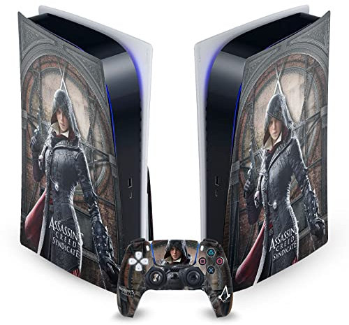 Head Case Designs Offizielle Assassin's Creed Evie Frye Syndikat Grafiken Vinyl Frontplatte Haut Gaming Aufkleber kompatibel mit Sony PlayStation 5 PS5 Disc Edition Console & DualSense Controller
