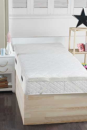 ABAKUHAUS Matratze Topper Memory Foam Matratze Topper Abnehmbare Matratze Pad Protector Steppstücke Außenabdeckung Komfort Ganzkörperunterstützung, 90 x 200 cm