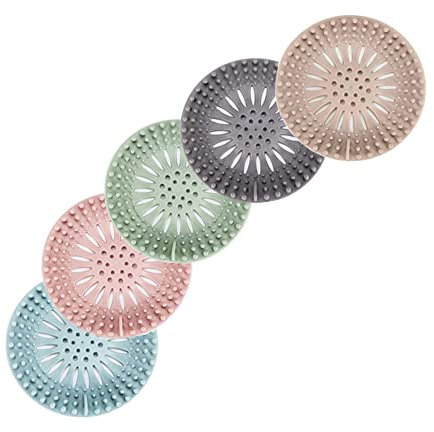 Dtaeye Silikon Abflusssieb 5 Stück Ablaufsieb Waschbecken Abflusssieb Dusche Haare Dusche Haarfänger Abflusssieb aus Silikon Filter für Küchenspüle Silikon Haarfilter Abfluss Haarfänger