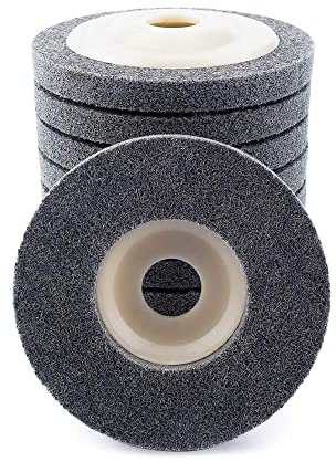 SI FANG Nylonfaser-Polierscheibe für Winkelschleifer, 115 mm x 22 mm Fächerschleifscheibe, Schleifscheibe, Winkelschleifer-Polierwerkzeuge für Edelstahl, Aluminium, Metall, Glas, Holz (5 Stück)