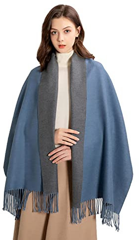 MOWEN Kaschmir Schal Frauen übergroße Pashmina Große Warme Schals Wraps 2-Ton Solid Color für Herbst Winter 70X200cm
