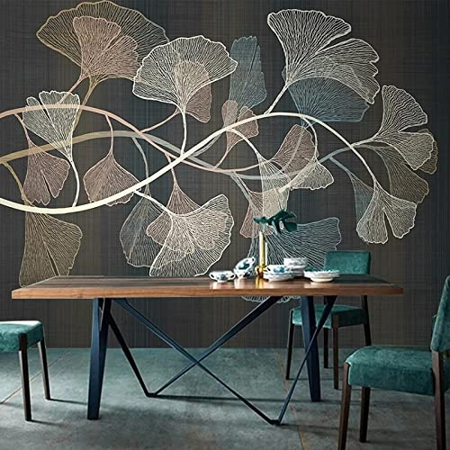 XTSWallpaper Mode Pflanzen Blätter 380X360Cm Fototapete 3D Effekt - Fototapeten 3D Digitaldruck Poster Tapete Aufkleber Diy Selbstklebende Wandbild Pvc Wasserdichte Tapete Wohnzimmer