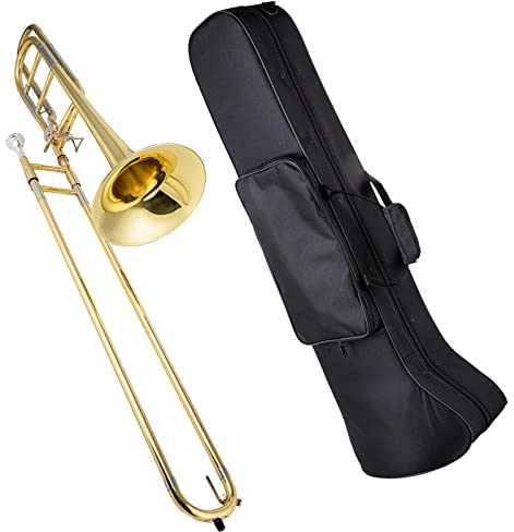 AUROSUS TB685-FL Bb/F Tenor-Posaune mit Koffer und Mundstück, Goldlack-Finish
