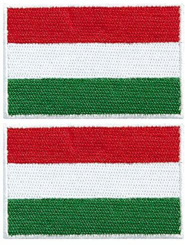 stidsds 2 Stück Ungarn-Flagge Patch Ungarn Flaggen Bestickte Patches Ungarische Flaggen Militär Taktischer Patch für Kleidung Hut Rucksäcke Pride Dekorationen