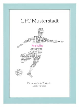 Geschenk Trainer Fussball Frau Teammitglied Mannschaft Team personalisiert Poster Kunstdruck Bild A4
