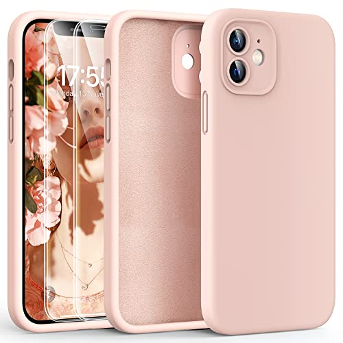HATOSHI für iPhone 12 Hülle, Silikon Anti-Rutsch Kratzfestes Stoßfest Handyhülle für iPhone 12 Schutzhüll, Rosa