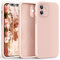 HATOSHI 3 in 1 for iPhone 12 Case, with 2 Pack HD Screen Protector, [Upgraded Full Camera Protection] Liquid Silicone Silky-Soft Touch Slim Shockproof [Anti-Scratch] [Multi-Color] 6.1 inch, Pink