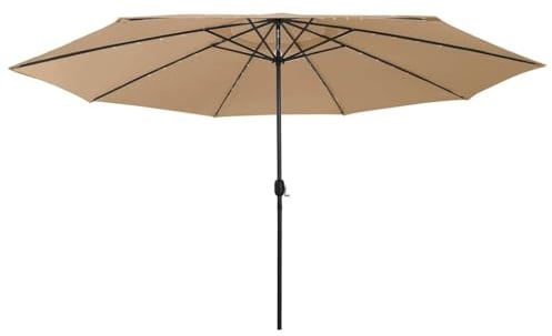 vidaXL Sonnenschirm Ampelschirm Gartenschirm Strandschirm mit LED Metallmast