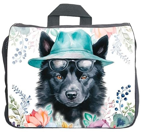 Cadouri Hundezubehörtasche mit Schipperke - Aufbewahrungstasche mit Hunderasse für Hundebesitzer - originelles Geschenk - handgefertigt