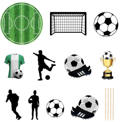 6 Pièces Football Cake Topper, Décoration de Gâteau d'Anniversaire, Cupcake Topper pour Fête Sportive