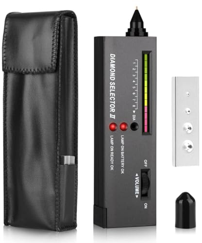 Tester per diamanti ad alta precisione, penna con indicatore LED e segnale acustico, tester elettronico portatile professionale per principianti ed esperti, diamante, zaffiro, rubino, cristallo