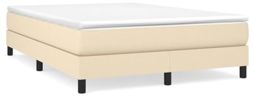 AUVYI Boxspringbett Polsterbett, Bett, Bettgestell, Stilvoll, Schlafzimmer 140x200 cm Creme Stauraumbett Boxspringbetten Stoff Doppelbett