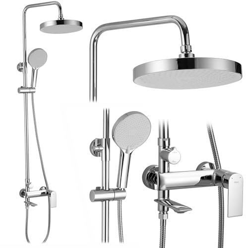 Rea Veneta Colonne de douche chromé Système de douche en laiton pour salle de bain (Chrome)