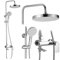 Rea Veneta Colonne de douche chromé Système de douche en laiton pour salle de bain (Chrome)
