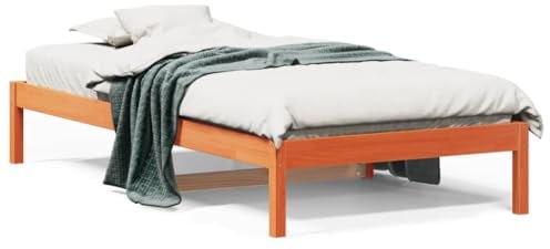vidaXL Tagesbett, Sofabett mit Holzrahmen, Gästebett mit zusätzlichem Stauraum, Bett Bettsofa Beistellbett, Wachsbraun 80x200cm Massivholz Kiefer