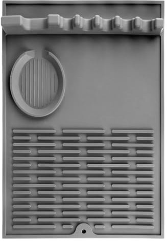 Silikon-Grillwerkzeugmatte für Blackstone, hitzebeständige Spatelmatte, Grillwerkzeugablage, Silikon-Grill-Pad, Blackstone Grillzubehör für Küche, Kochen und Arbeitsplatte (Grau)