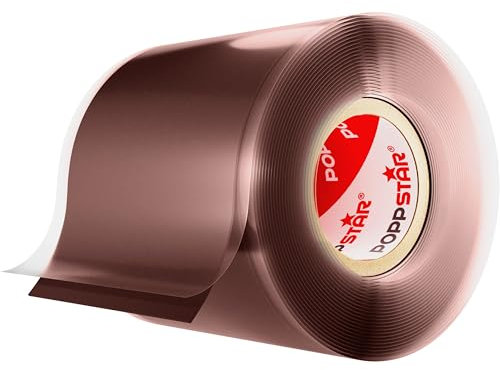 POPPSTAR ruban en silicone auto-fusionnant, 3m x 50mm, ruban isolant et d'étanchéité (Eau, Air), brun-rouge, 1 rouleau