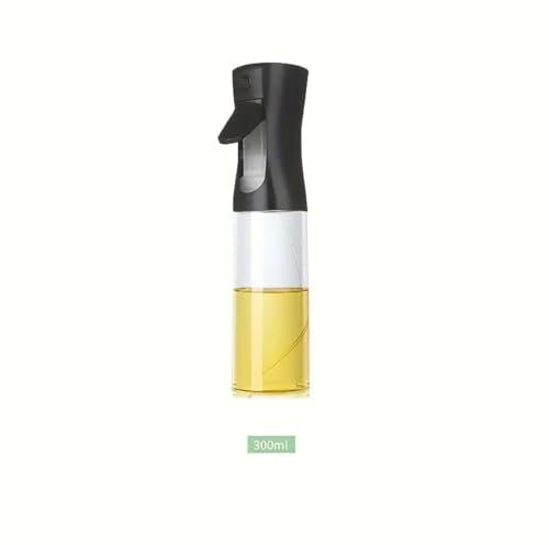 Oil Spray Bottle, black and clear 300ml Capacity, oil dispensor, Oil sprayer for cooking, grilling, baking, for air fryer, BBQ, refillable, olive oil spray, multipurpose spray