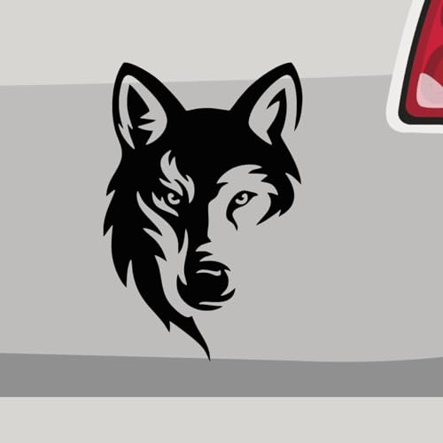 Stickerfreaks Aufkleber - Fenrir Wolf Odin Walhalla Tier - Sticker, Folienaukleber für Auto, Motorrad, Fahrrad, Laptop, LKW (Sparset | Schwarz)
