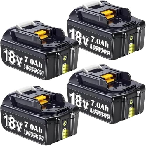 FERRYBOAT 4 Stück 7,0 Ah 18 V Ersatz für Makita 18 V Akku Lithium-Ionen BL1860B BL1815N BL1850 BL1830 BL1840 BL1845 BL1860 BL1850B-2 LXT-400