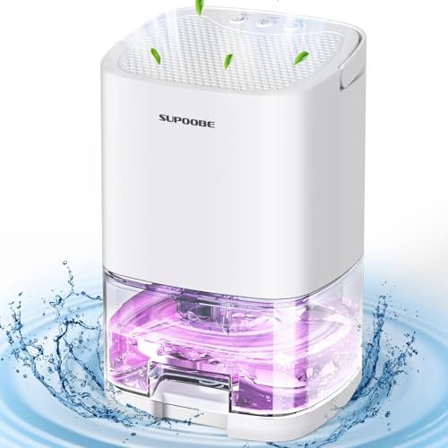 Deumidificatore, 1100 ml, deumidificatore elettrico, silenzioso, colorato, con 7 LED, spegnimento automatico, dispositivo portatile, adatto per armadio, bagno e camera da letto