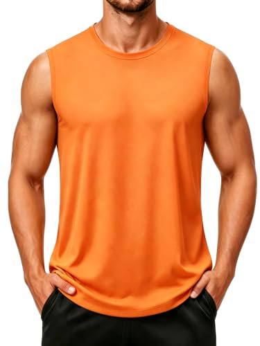 KEFITEVD Tank Tops for Men Workout T Shirts Quick Dry Sleeveless Gym Shirt | Breathable muscle tank,quick dry fabric,upf 80+ uv shirt,ideal for gym training running swimming summer outdoor activities