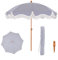 PHI VILLA Parasol de plage de 2 m, parasol de jardin portable à franges avec perceuse au sol, parasol de terrasse bohème rond avec sac de transport, pare-soleil résistant aux UV, coupe-vent pour