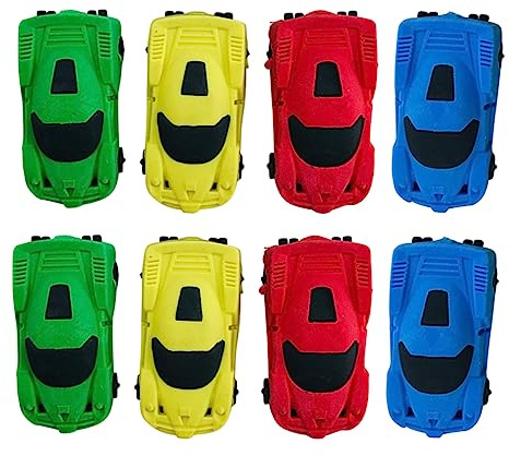 Autoförmiger Radiergummi -pack aus Gummi für Kinder | Kreative, Lustige Kleiner Formen, Geeignet für Schatzkiste und Deko, 20 Stück Zufällige Farbe