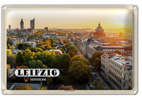 Leipzig Deutschland | Blechschild | Nostalgie Deko | Vintage Look | 18 cm x 12 cm