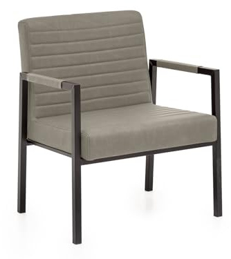 Woodkings XXL Esszimmer Stuhl Wellington mit Armlehne Kunstleder, Schwerlaststuhl belastbar bis 250kg modern, Designstuhl, Metallgestell schwarz (Salbeigrün)