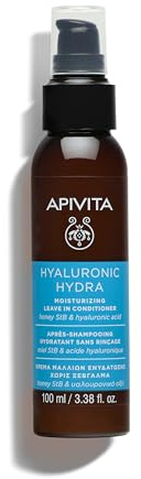 Apivita Acondicionador Sin Aclarado Hidratante 100ml - Acondicionador Natural, Ligero y Humectante con Ácido Hialurónico y Aloe - Desenreda, Protege del Calor de las Herramientas de Peinado