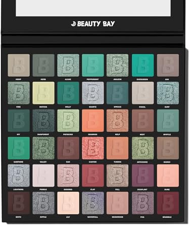 BEAUTY BAY Botanical 42 Colour Eyeshadow Palette, Green, Apricot, Rust, Purple, Grey, Matte and Shimmer Finishes, Vegan and Cruelty-Free